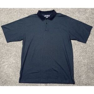 Big Dogs Polo Shirt Mens XL Blue Herringbone Short Sleeve Cotton Blend Logo
